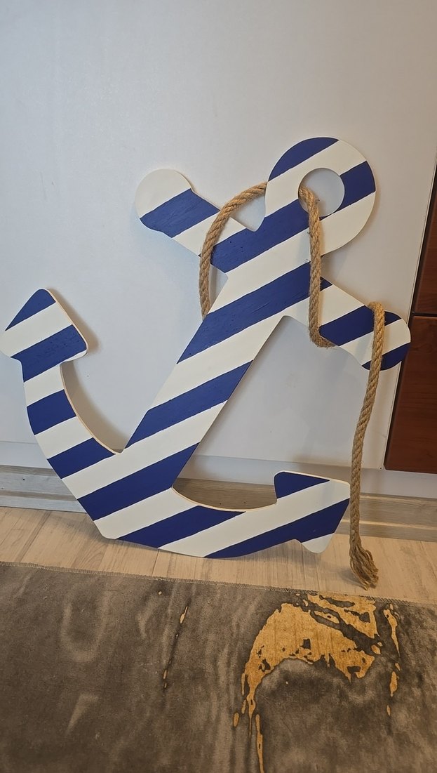 Mavi beyaz Deniz Temalı Ahşap Süs - Görsel 2