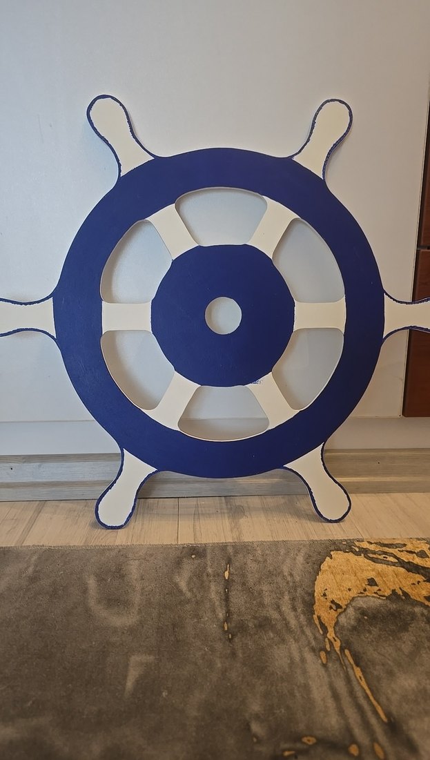 Mavi beyaz Deniz Temalı Ahşap Süs - Görsel 4