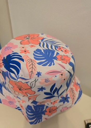 Parlak Bej/Pembemsi Kız Çoçuk Pliseli Şapka ve renkli şapka - Görsel 7