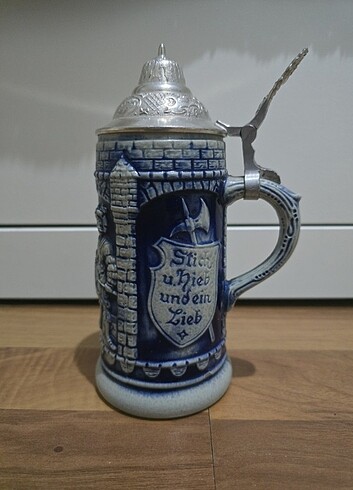 VINTAGE: Orjinal kapaklı alman bira bardağı  - Görsel 4