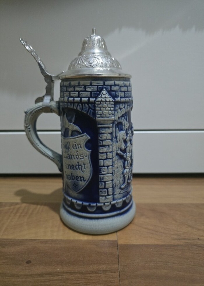 VINTAGE: Orjinal kapaklı alman bira bardağı  - Görsel 3