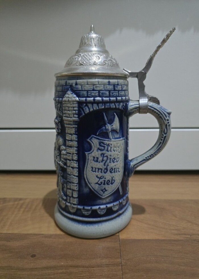 VINTAGE: Orjinal kapaklı alman bira bardağı  - Görsel 4