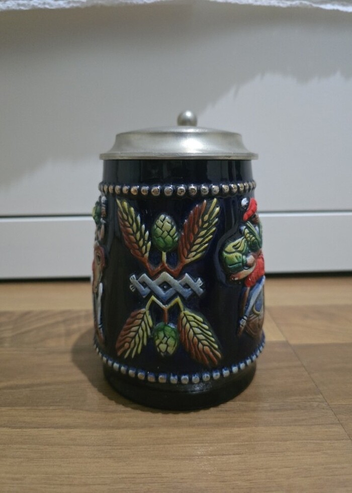 VINTAGE: Orjinal kapaklı büyük bira bardagi - Görsel 3