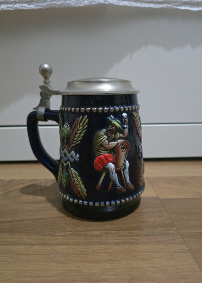 VINTAGE: Orjinal kapaklı büyük bira bardagi - Görsel 4