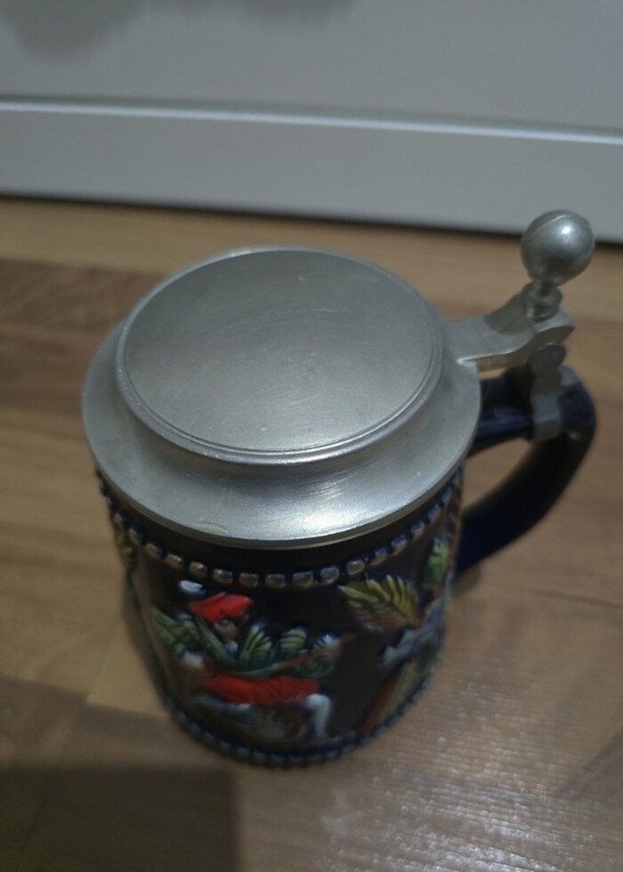 VINTAGE: Orjinal kapaklı büyük bira bardagi - Görsel 5