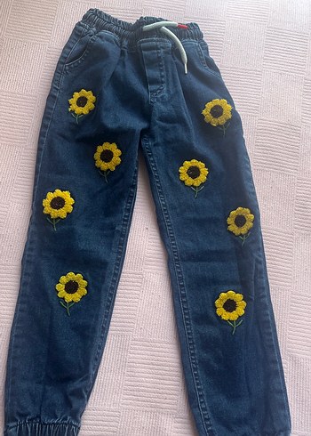 LC Waikiki Çiçek Baskılı çocuk Midi Kot Pantolon
