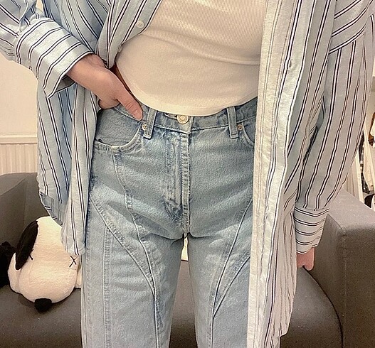 Zara Mugler inspired Straight Leg Jeans XXS - 32 beden