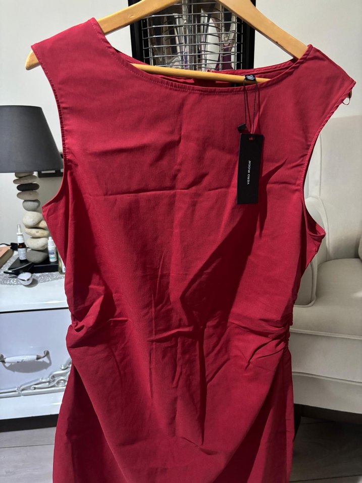 Bordo Kolsuz Elbise - Görsel 2