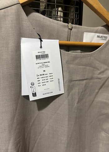 Bej Kolsuz Keten Elbise - Görsel 2