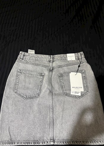 Gri Denim Mini Etek - Görsel 2
