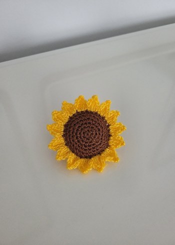Sarı Örgü Ayçiçeği saç aksesuarı