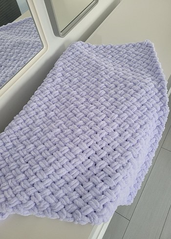 Lila Örgü Çocuk Battaniyesi - Görsel 5
