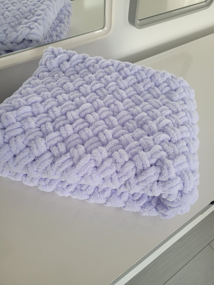 Lila Örgü Çocuk Battaniyesi - Görsel 2