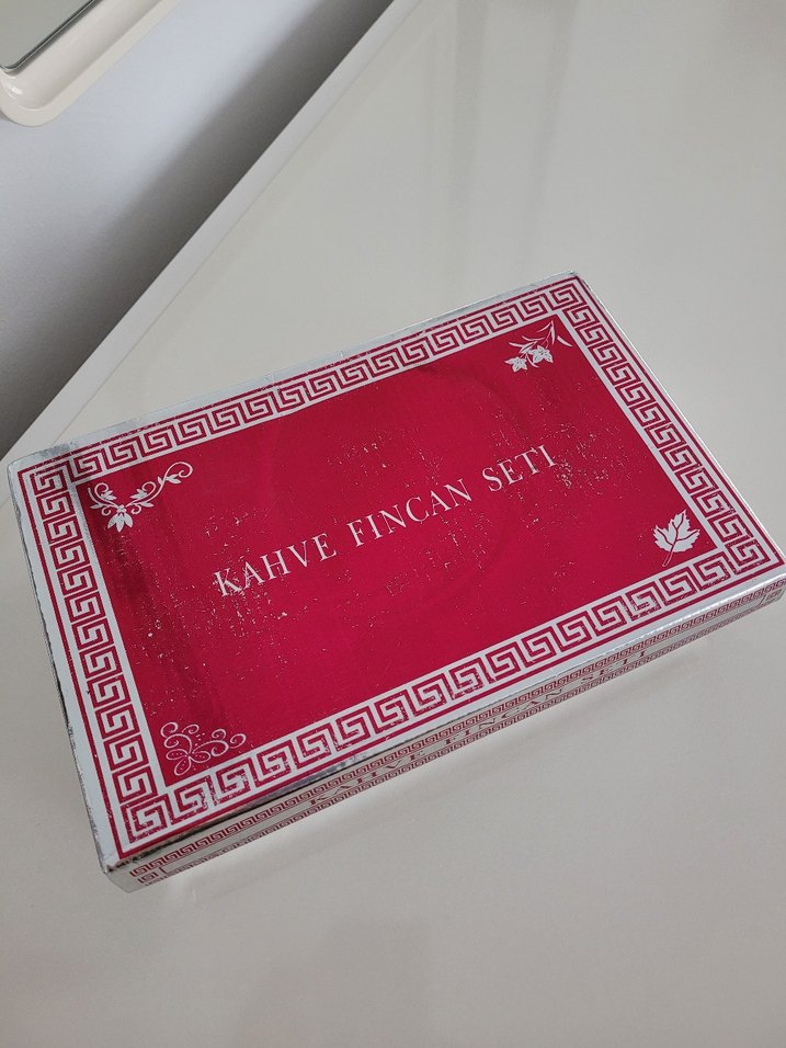 Beyaz Çiçek Desenli Kahve Fincan Seti - Görsel 5