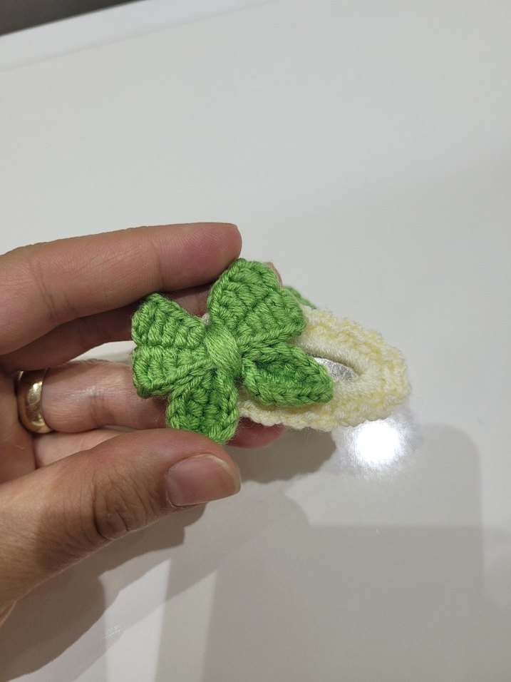 Örgü Yeşil Fiyonk Detaylı Çocuk Toka - Görsel 3