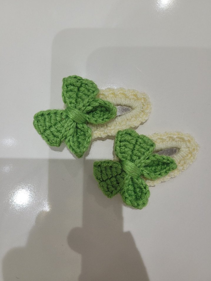 Örgü Yeşil Fiyonk Detaylı Çocuk Toka - Görsel 2