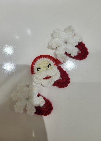 Nakışlı Örgü Çocuk Toka Seti - Görsel 2