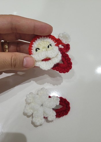 Nakışlı Örgü Çocuk Toka Seti - Görsel 3