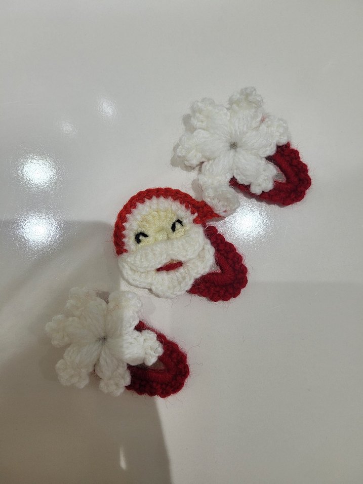 Nakışlı Örgü Çocuk Toka Seti - Görsel 2