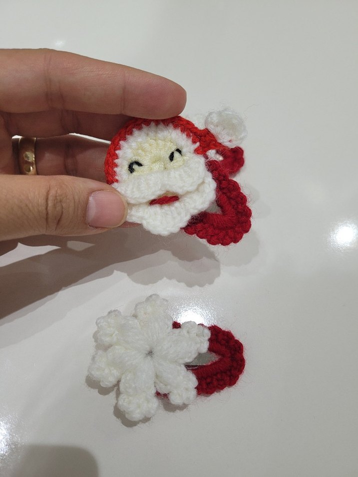 Nakışlı Örgü Çocuk Toka Seti - Görsel 3