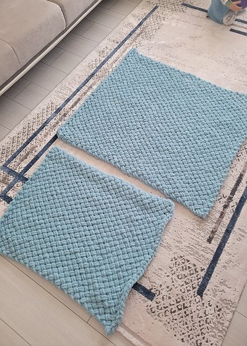 puffy Mavi Örgü Çocuk Battaniyesi - Görsel 6