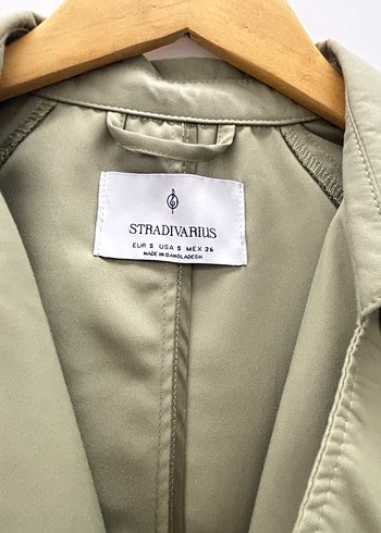 Stradivarius Yeşil Uzun Kadın Trençkot - Görsel 4