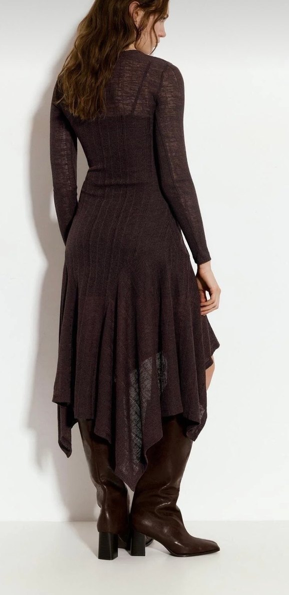 Pull&bear asimetrik etekli midi elbise - Görsel 3