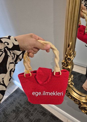 Zara Kırmızı Örgü Kadın Çanta