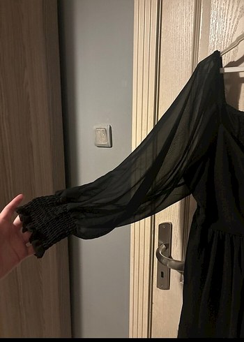 Trendyol & Milla Siyah Midi Boy, Uzun Kollu Gotik Elbise