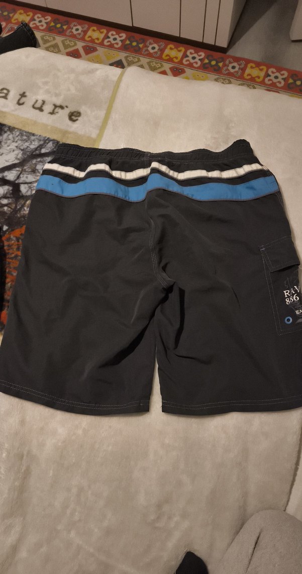 Siyah Mini Erkek Deniz Şortu Kemerli - Görsel 3