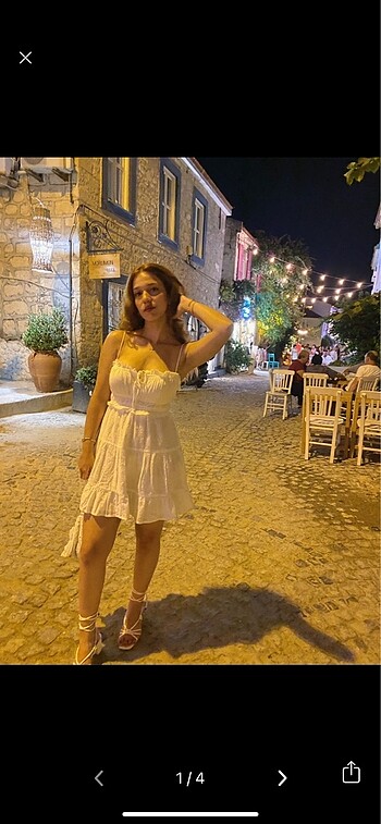 bershka keten elbise