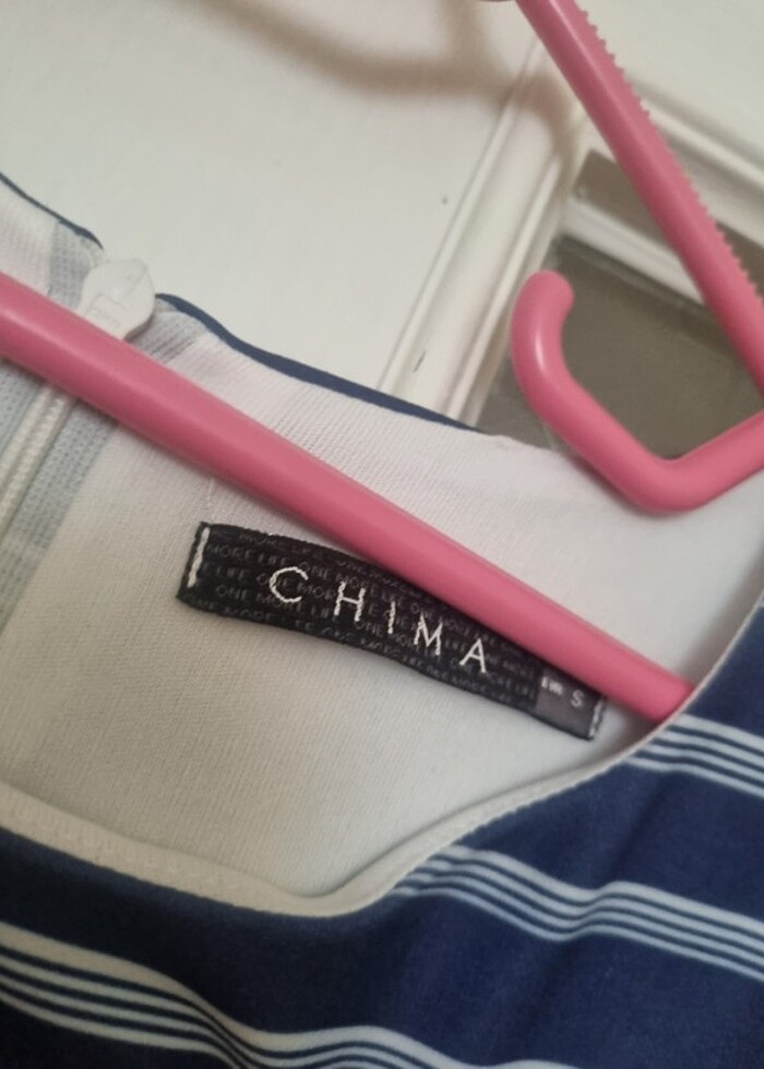 Chima çizgili elbise - Görsel 2