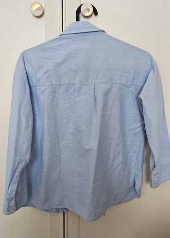 Mavi Düğmeli kız çocuk  Gömlek - Görsel 2