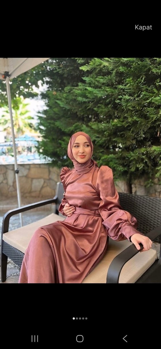 Uzun Boylu, Salaş Pembe Drapeli Kadın Elbise - Görsel 3