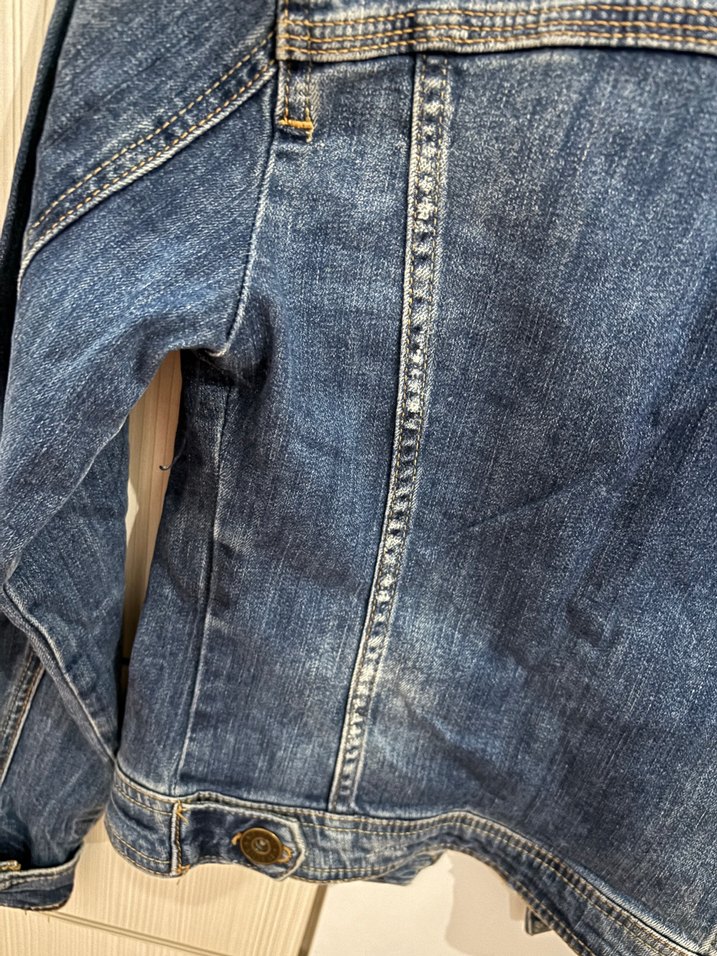 Düğmeli Mavi Kadın Denim Ceket - Görsel 4