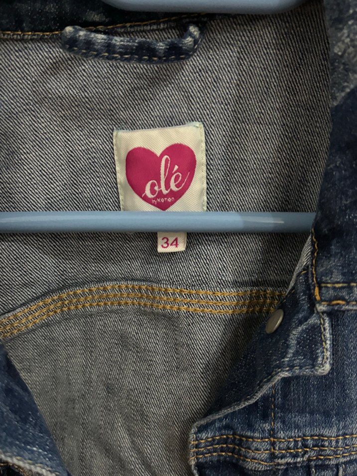 Düğmeli Mavi Kadın Denim Ceket - Görsel 2