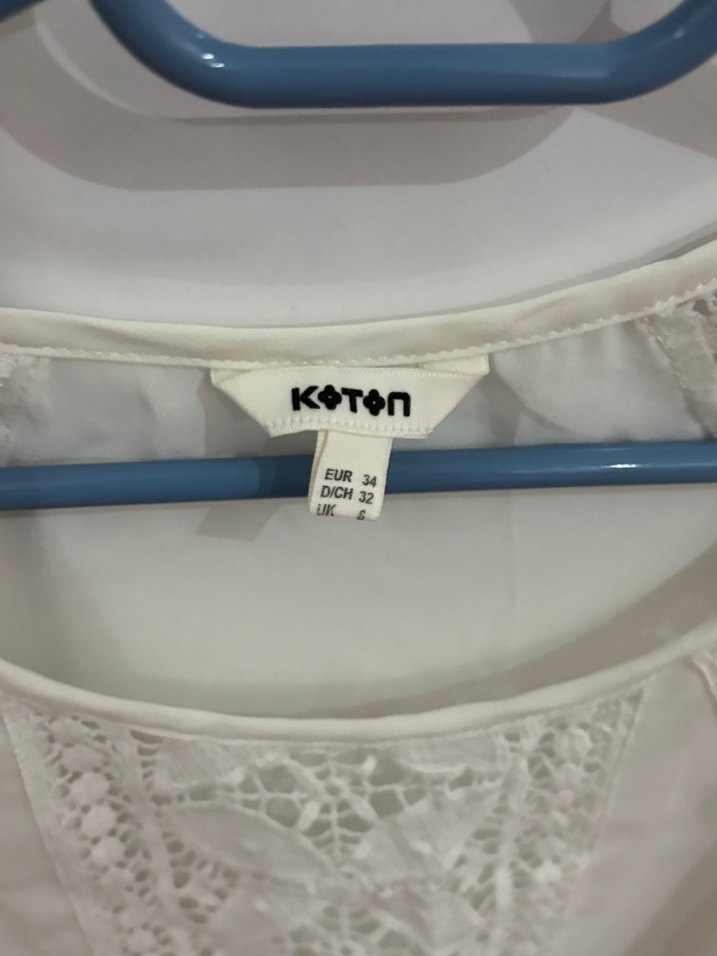 Beyaz Dantel Detaylı transparan Bluz - Görsel 2