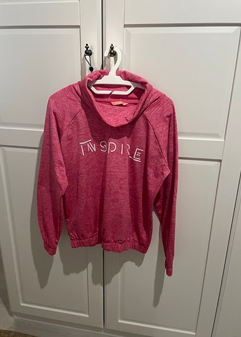 Pembe Kadın Uzun Kollu Sweatshirt