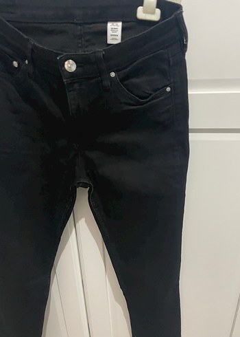Düğmeli koyu larcivert Kadın Jean