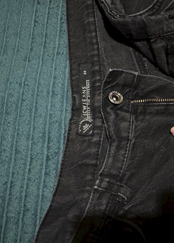 Siyah Mini Kot Şort Tokalı Loose Fit - Görsel 2