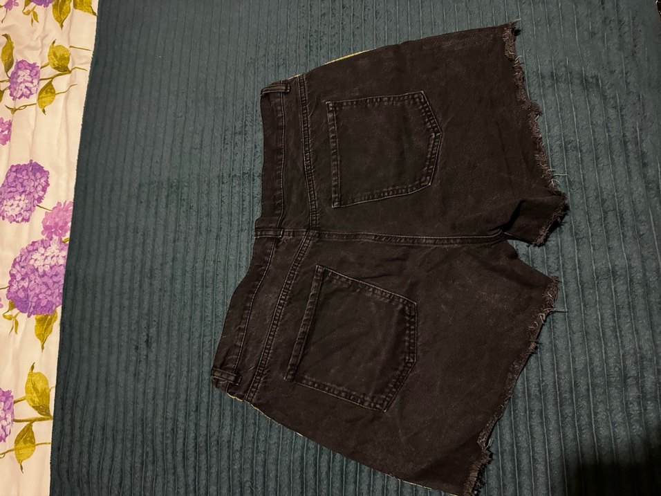 Siyah Mini Kot Şort Tokalı Loose Fit - Görsel 3