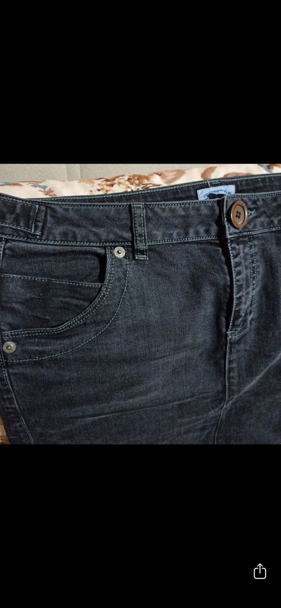 Siyah Bağlamalı Kısa Denim Mini Etek - Görsel 2