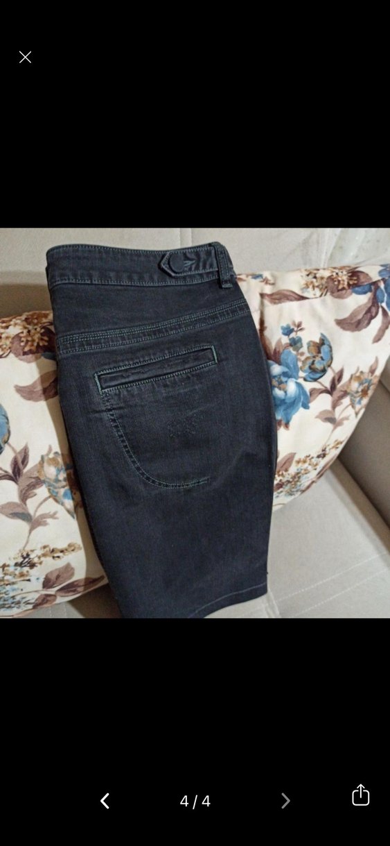 Siyah Bağlamalı Kısa Denim Mini Etek - Görsel 4