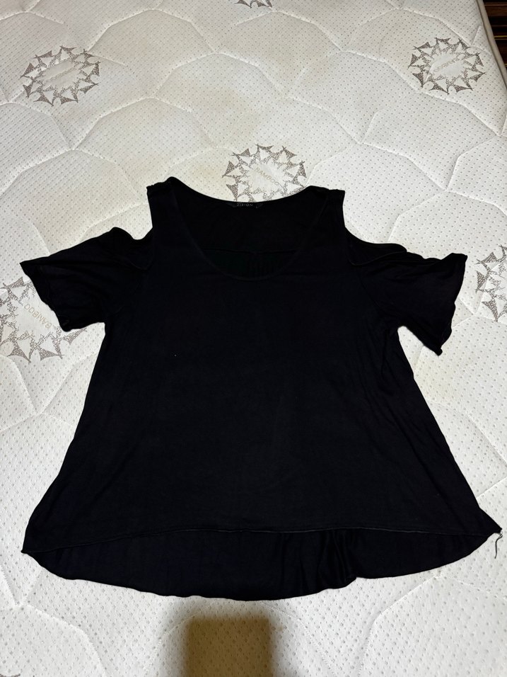 Siyah V Yaka Volanlı Hamile Bluzu - Görsel 3