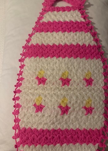 Pembe Çizgili El Örgüsü Banyo Süngeri - Görsel 4