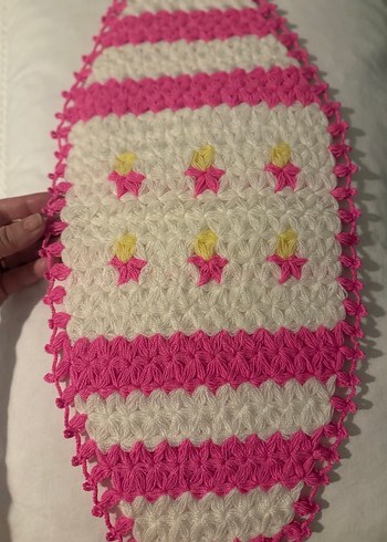 Pembe Çizgili El Örgüsü Banyo Süngeri - Görsel 3