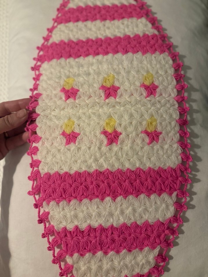 Pembe Çizgili El Örgüsü Banyo Süngeri - Görsel 3