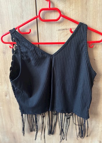 l Beden siyah Renk Siyah Nakışlı Bohem Mini Bralet