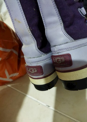 Ugg Mor Kadın Botları - LGS, Cırtlı, Dolgu Topuk