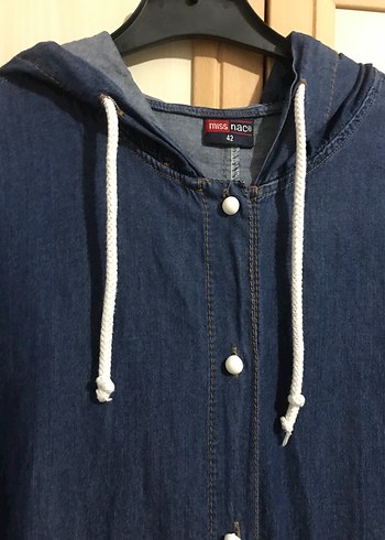 Lacivert Kapüşonlu Uzun Kadın Kap - Görsel 3